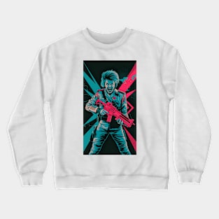 Retro sci fi soldier woman Crewneck Sweatshirt